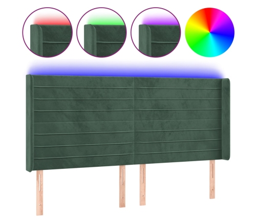 Led-Voodipeats, Tumeroheline, 163X16X118/128 cm Samet