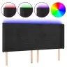 Gultas Galvgalis Ar Led, 183X16X118/128 Cm, Melns Samts Vidaxl