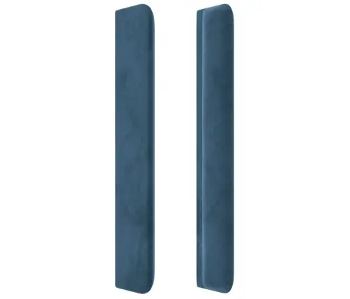 Gultas Galvgalis Ar Led, 183X16X118/128 Cm, Tumši Zils Samts Vidaxl