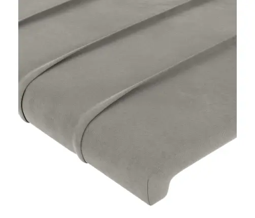 Gultas Galvgalis Ar Led, 203X16X118/128 Cm, Gaiši Pelēks Samts Vidaxl Gultas Galvgalis Ar Led, 203X16X118/128 Cm, Gaiši Pelēks Samts Vidaxl