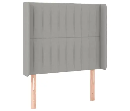 Gultas Galvgalis Ar Led, 93X16X118/128 Cm, Gaiši Pelēks Audums Vidaxl