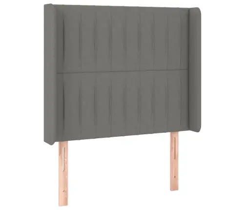 Gultas Galvgalis Ar Led, 93X16X118/128 Cm, Tumši Pelēks Audums Vidaxl