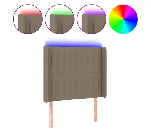 Galvūgalis Su Led, Taupe Spalvos, 103X16X118/128cm Audinys