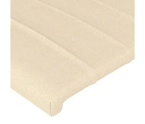 Gultas Galvgalis Ar Led, 103X16X118/128 Cm, Krēmkrāsas Audums Vidaxl