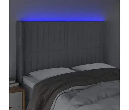 Galvūgalis Su Led, Šviesiai Pilkas, 147X16X118/128cm Audinys