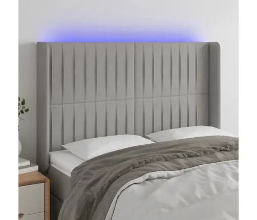 Galvūgalis Su Led, Šviesiai Pilkas, 147X16X118/128cm Audinys