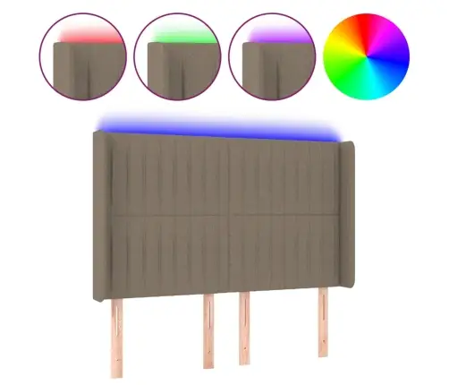 Led-Voodipeats, Pruunikashall, 147X16X118/128 cm Kangas