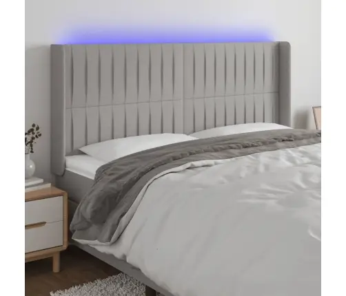 Galvūgalis Su Led, Šviesiai Pilkas, 163X16X118/128cm Audinys