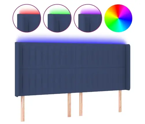 Led-Voodipeats, Sinine, 163X16X118/128 cm Kangas