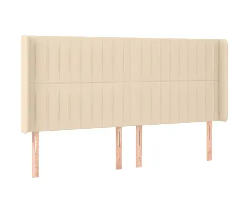 Led-Voodipeats, Kreemjas, 183X16X118/128 cm Kangas Led-Voodipeats, Kreemjas, 183X16X118/128 cm Kangas