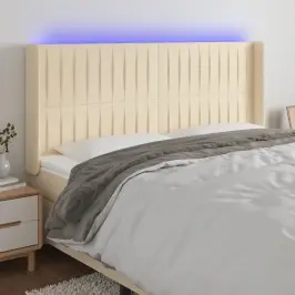 Led-Voodipeats, Kreemjas, 183X16X118/128 cm Kangas
