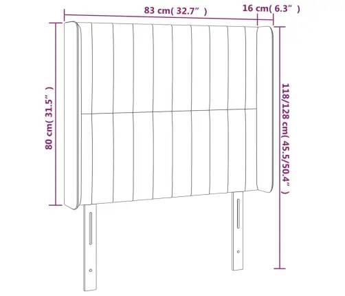 Gultas Galvgalis Ar Led, 83X16X118/128 Cm, Tumši Zaļš Samts Vidaxl