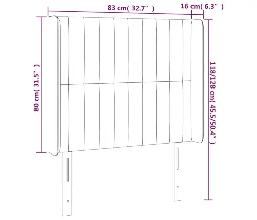 Gultas Galvgalis Ar Led, 83X16X118/128 Cm, Tumši Zaļš Samts Vidaxl