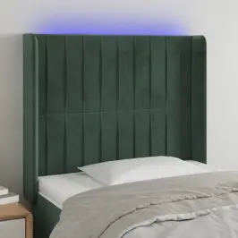 Gultas Galvgalis Ar Led, 83X16X118/128 Cm, Tumši Zaļš Samts Vidaxl