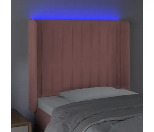 Led-Voodipeats, Roosa, 83X16X118/128 cm Samet