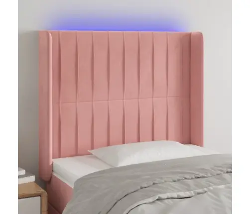 Led-Voodipeats, Roosa, 83X16X118/128 cm Samet