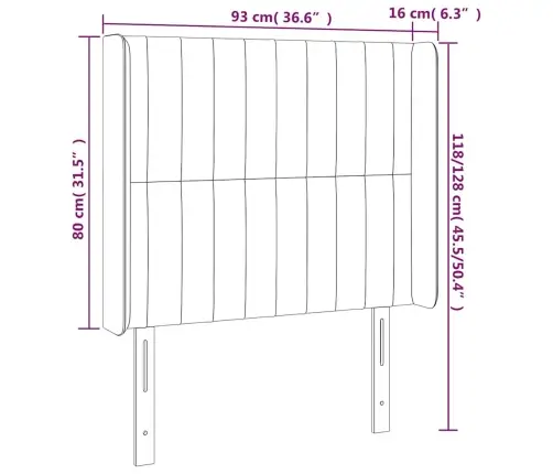 Gultas Galvgalis Ar Led, 93X16X118/128 Cm, Tumši Zaļš Samts Vidaxl