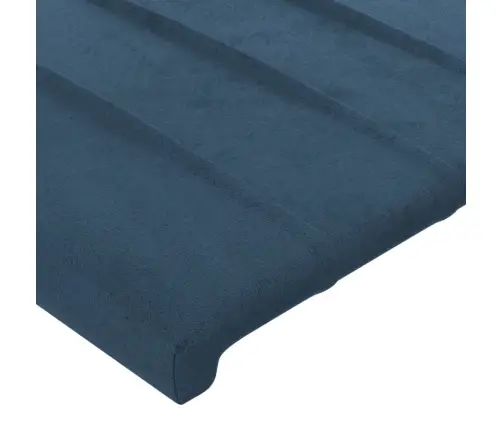 Gultas Galvgalis Ar Led, 183X16X118/128 Cm, Tumši Zils Samts Vidaxl