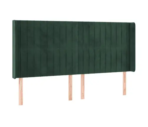 Gultas Galvgalis Ar Led, 203X16X118/128 Cm, Tumši Zaļš Samts Vidaxl