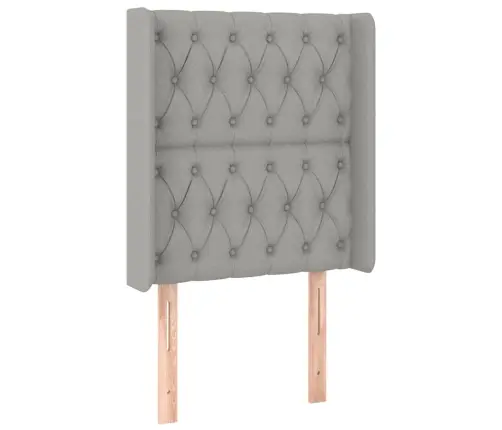 Gultas Galvgalis Ar Led, 83X16X118/128 Cm, Gaiši Pelēks Audums Vidaxl