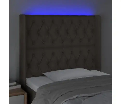 Gultas Galvgalis Ar Led, 93X16X118/128 Cm, Pelēkbrūns Audums Vidaxl Gultas Galvgalis Ar Led, 93X16X118/128 Cm, Pelēkbrūns Audums Vidaxl