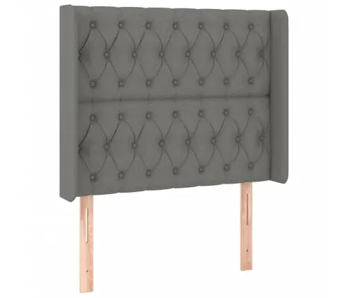 Gultas Galvgalis Ar Led, 103X16X118/128 Cm, Tumši Pelēks Audums Vidaxl