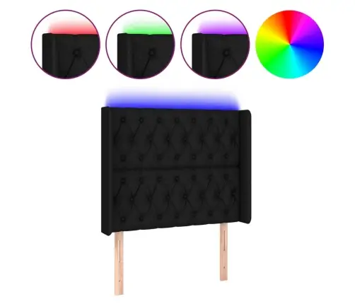 Led-Voodipeats, Must, 103X16X118/128 cm Kangas