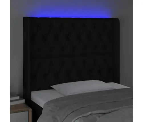 Led-Voodipeats, Must, 103X16X118/128 cm Kangas
