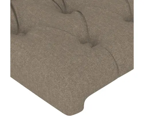 Gultas Galvgalis Ar Led, 103X16X118/128 Cm, Pelēkbrūns Audums Vidaxl