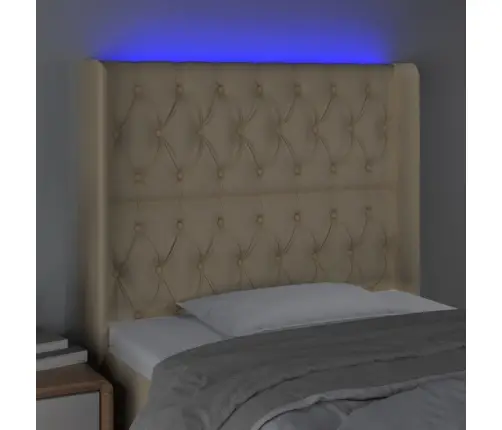 Led-Voodipeats, Kreemjas, 103X16X118/128 cm Kangas