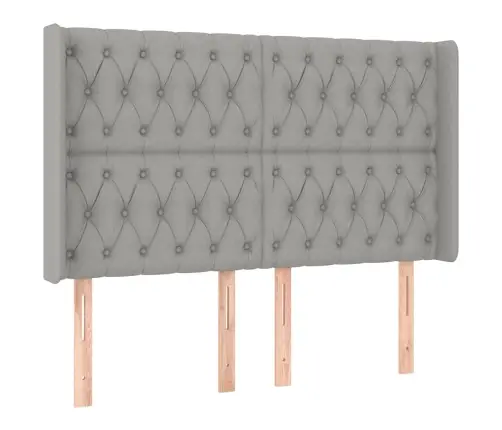 Galvūgalis Su Led, Šviesiai Pilkas, 147X16X118/128cm Audinys