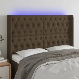 Led-Voodipeats, Tumepruun, 147X16X118/128 cm Kangas