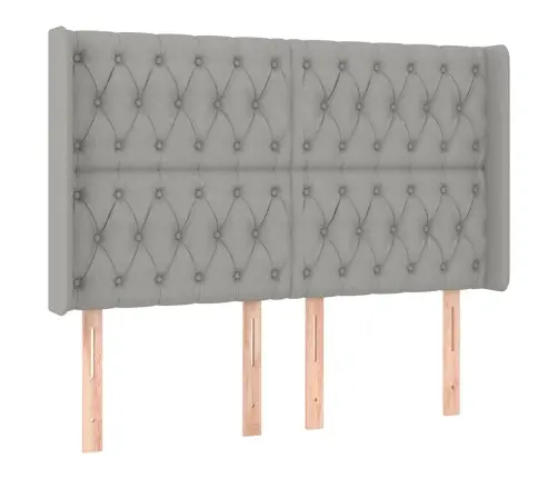 Galvūgalis Su Led, Šviesiai Pilkas, 163X16X118/128cm Audinys