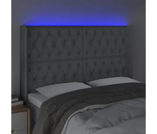 Galvūgalis Su Led, Šviesiai Pilkas, 163X16X118/128cm Audinys