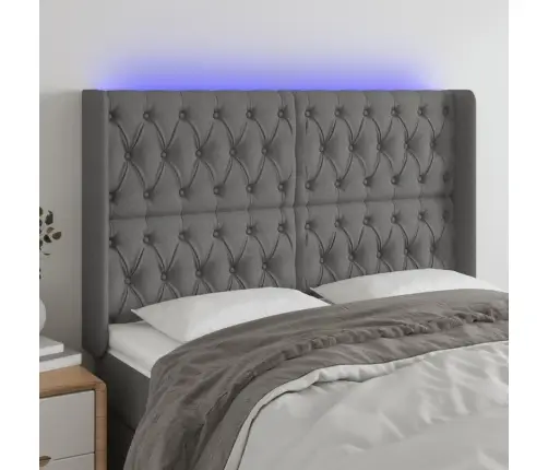 Galvūgalis Su Led, Tamsiai Pilkas, 163X16X118/128cm Audinys