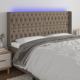 Galvūgalis Su Led, Taupe Spalvos, 183X16X118/128cm Audinys