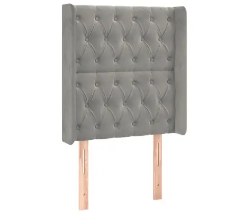 Gultas Galvgalis Ar Led, 83X16X118/128 Cm, Gaiši Pelēks Samts Vidaxl