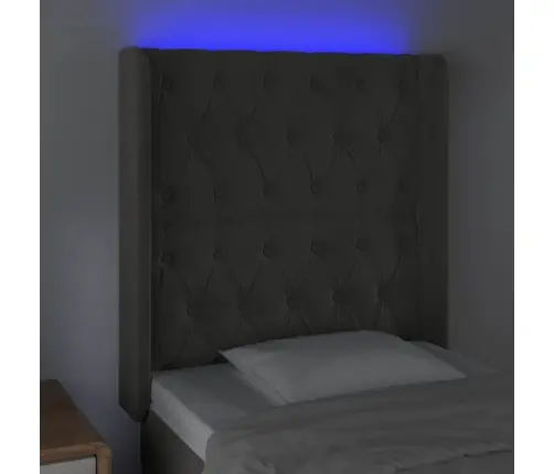 Led-Voodipeats, Tumehall, 83X16X118/128 cm Samet