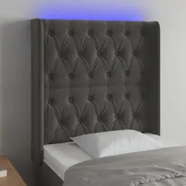 Led-Voodipeats, Tumehall, 83X16X118/128 cm Samet