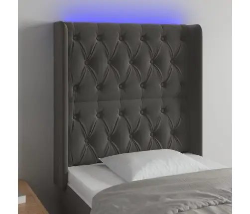 Led-Voodipeats, Tumehall, 83X16X118/128 cm Samet