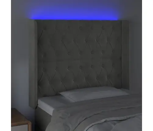 Led-Voodipeats, Helehall, 93X16X118/128 cm Samet