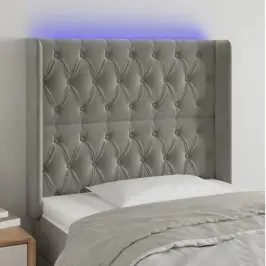 Led-Voodipeats, Helehall, 93X16X118/128 cm Samet