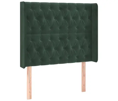 Gultas Galvgalis Ar Led, 93X16X118/128 Cm, Tumši Zaļš Samts  Vidaxl