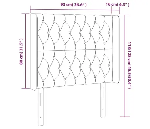Gultas Galvgalis Ar Led, 93X16X118/128 Cm, Tumši Zaļš Samts  Vidaxl