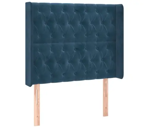 Gultas Galvgalis Ar Led, 93X16X118/128 Cm, Tumši Zils Samts Vidaxl