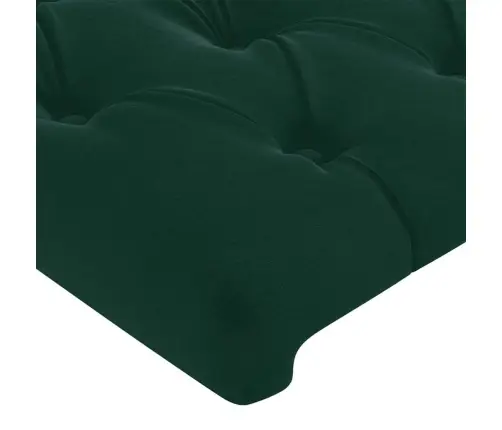 Gultas Galvgalis Ar Led, 103X16X118/128 Cm, Tumši Zaļš Samts Vidaxl