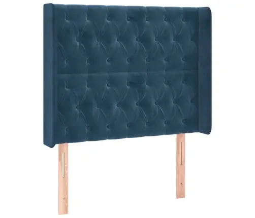 Gultas Galvgalis Ar Led, 103X16X118/128 Cm, Tumši Zils Samts Vidaxl