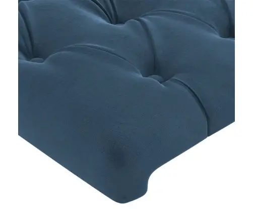 Gultas Galvgalis Ar Led, 103X16X118/128 Cm, Tumši Zils Samts Vidaxl