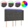 Gultas Galvgalis Ar Led, 147X16X118/128 Cm, Tumši Pelēks Samts Vidaxl