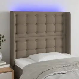 Gultas Galvgalis Ar Led, 83X16X118/128 Cm, Pelēkbrūns Audums Vidaxl